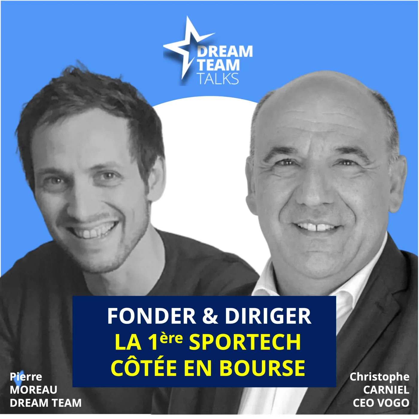 Jaquette de l’épisode : FONDER & DIRIGER LA 1ère SPORTECH CÔTÉE EN BOURSE : l'aventure VOGO avec Christophe Carniel, son fondateur et CEO